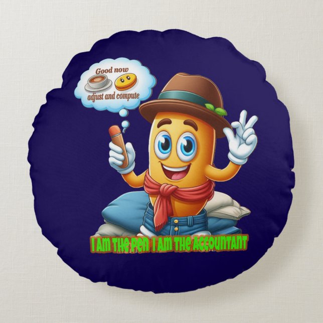 Coussins Ronds Funny Accountant (Devant)
