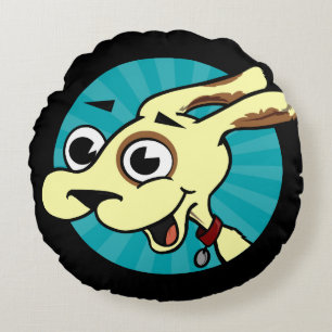 COUSSINS RONDS FUNNY CUTE CHIEN ROUND THROLLOW