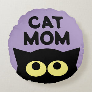 Coussins Ronds Funny rond Chat Maman jeter l'oreiller pour la per