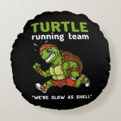 Coussins Ronds Funny Turtle Running Team Cardio Exercice (Devant)