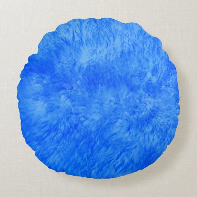 Coussins Ronds Fur bleu (Devant)
