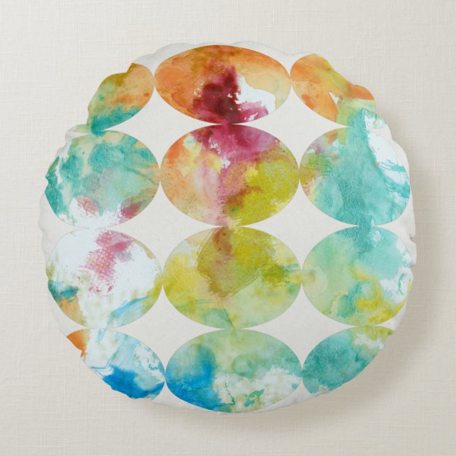 Coussins Ronds Fusionnement de la couleur II (Devant)