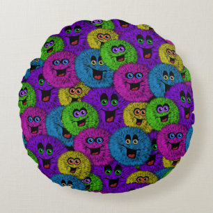 Coussins Ronds Fuzzles conviviaux Créatures mignonnes Oreiller