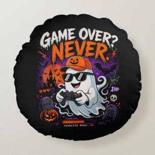 Coussins Ronds Game Over N'est Jamais Drôle Gamer Fantôme Hallowe