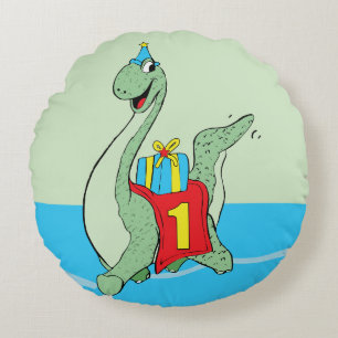 Coussins Ronds Garçon, 1er anniversaire Dinosaur