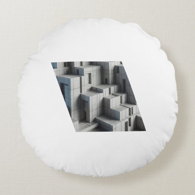 Coussins Ronds Geometric Abstract Concrete Structure with Sharp A (Devant)