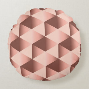 Coussins Ronds Géométrie rose : motif abstrait pâle.