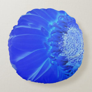 Coussins Ronds gerbera bleu électrique
