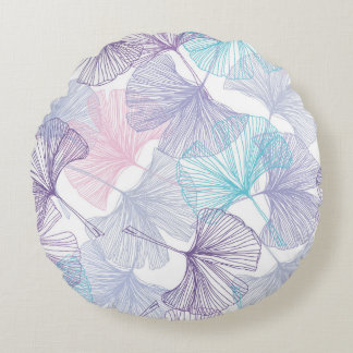 Coussins Ronds Gingko Biloba Rose Quartz Motif