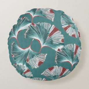 Coussins Ronds Ginkgo biloba feuille, motif nappe.