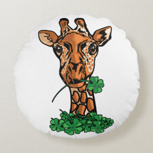 Coussins Ronds Giraffe de la fête de St. Patricks