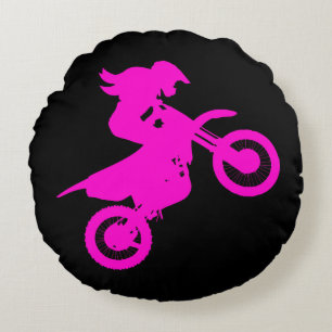 Coussins Ronds Girl Dirt Bike