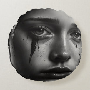 Coussins Ronds Girl with tears