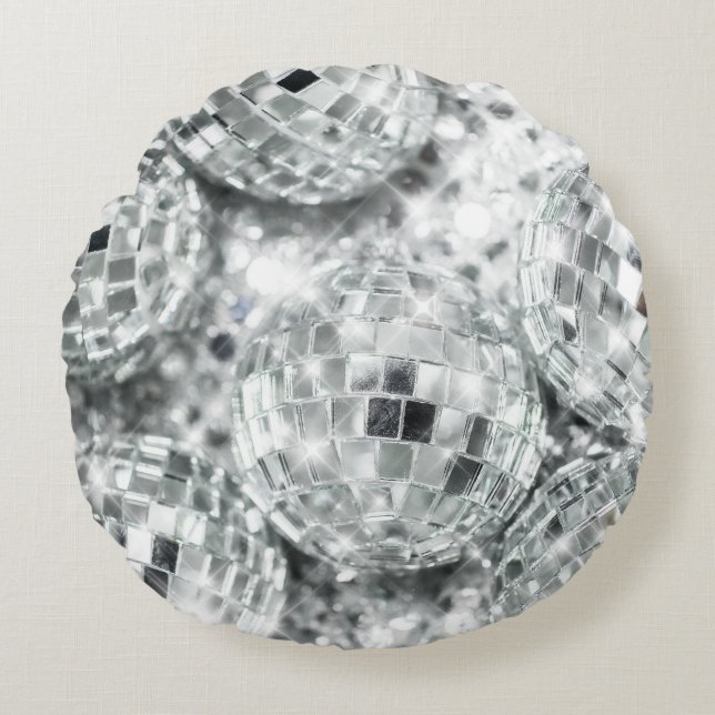 Coussins Ronds Glam à balles disco #1 #retro #wall #art (Devant)