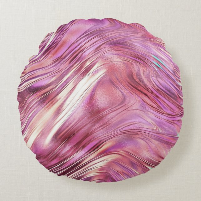 Coussins Ronds Glam Rose d'or de perle rose fille (Devant)