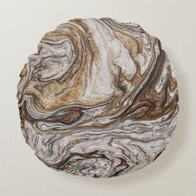 Coussins Ronds glamor 001 couleur brun liquide (Devant)