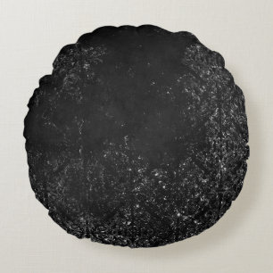 Coussins Ronds Glimmery Onyx Grunge   Tambour noir argenté