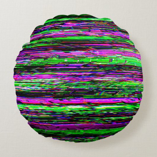 Coussins Ronds Glitch tech abstract pattern (Devant)
