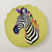 Coussins Ronds Glow Neon Zebra (Dos)