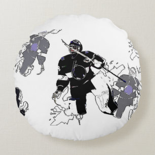 Coussins Ronds Goalies Rock ! Joueur de hockey