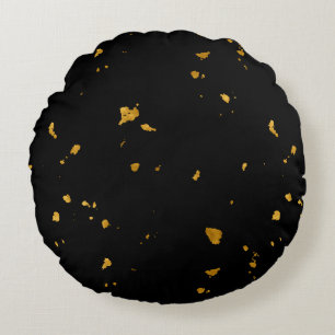 Coussins Ronds Gold Flakes Noir