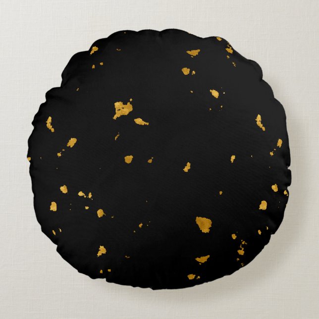 Coussins Ronds Gold Flakes Noir (Devant)