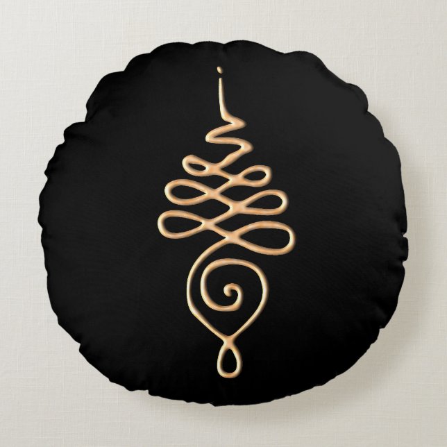 Coussins Ronds Gold Unalome  (Devant)