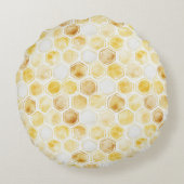 Coussins Ronds Gold Yellow Honey Bees Honey Combs (Dos)