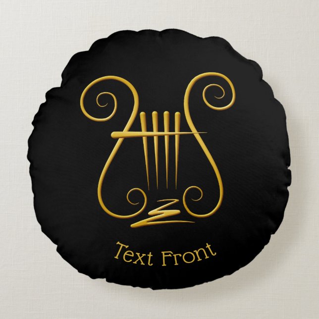 Coussins Ronds Golden lyre (Devant)