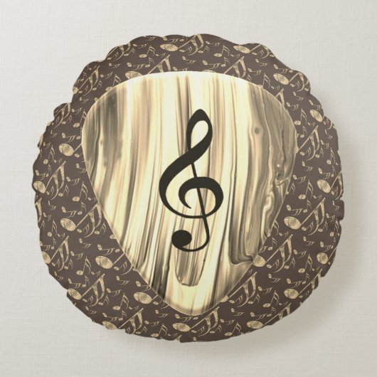 Coussins Ronds Golden Plectron - Design élégant pour les mélomane (Devant)