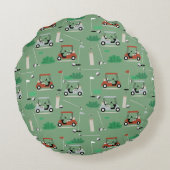 Coussins Ronds Golf Carts Moderne Golfer Golf Thème Motif (Dos)