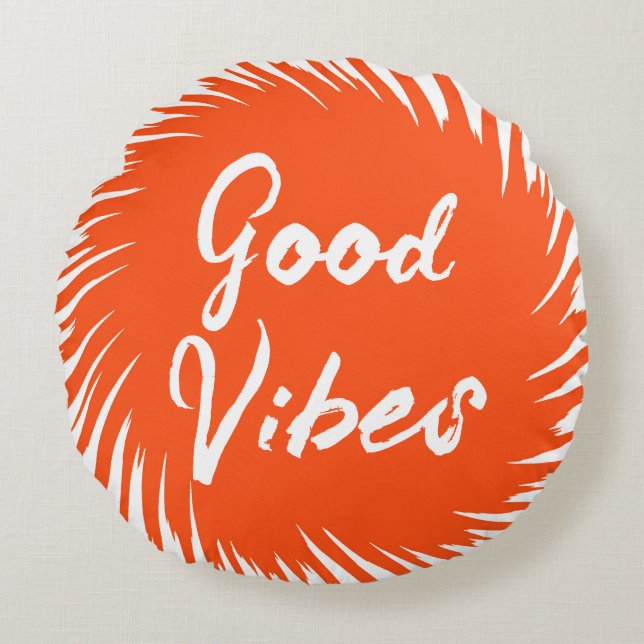 Coussins Ronds Good Vibes Orange (Devant)