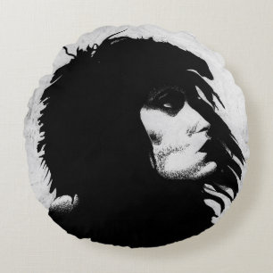 Coussins Ronds Goth Goddess Portrait Art original Thon