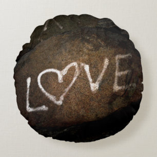 Coussins Ronds Graffiti d'amour blanc