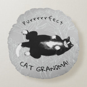 Coussins Ronds Grand-mère de chat
