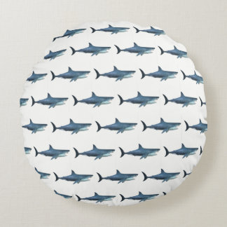 Coussins Ronds Grand requin blanc