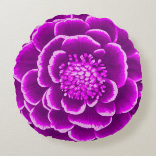 Coussins Ronds Grande fleur de dahlia pourpre  