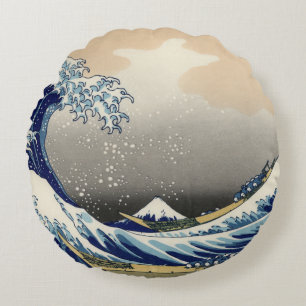 Coussins Ronds Grande vague au large de Kanagawa et Mont Fuji Mer