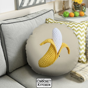 Coussins Ronds Grandmacore moderne minimaliste Cute Crochet Banan