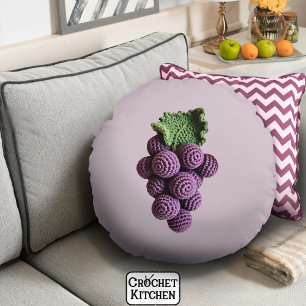 Coussins Ronds Graphe à crochet chic minimaliste violet cool