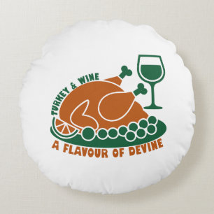 Coussins Ronds Graphique de repas de Holiday Turquie pour les fan