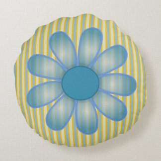 Coussins Ronds Graphiques Fleur Bleue Screwball
