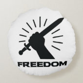 Coussins Ronds graphisme d'épée de liberté (Dos)
