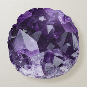 Coussins Ronds Grappes de Cristal de Guérison d'Améthyste