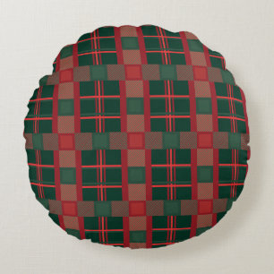 Coussins Ronds Gras Noël Rouge Vert Plat