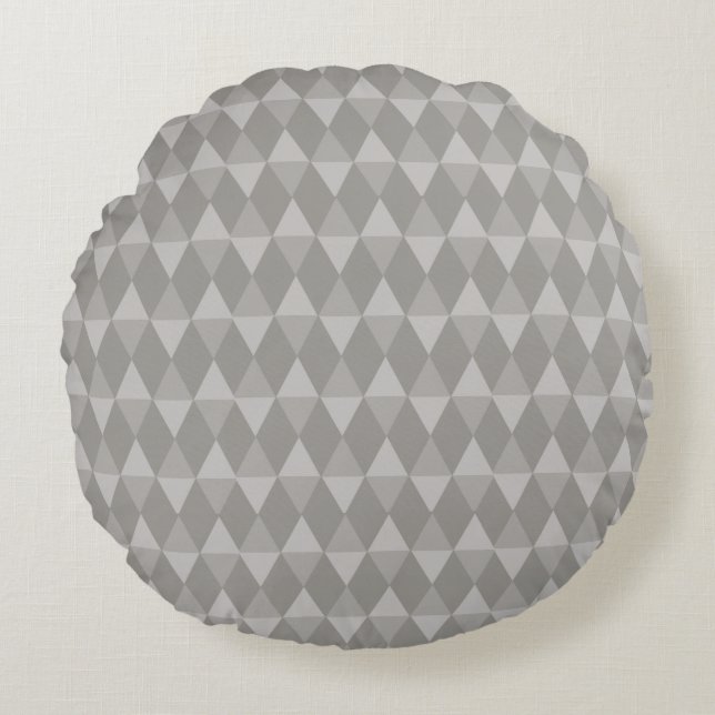 Coussins Ronds Gray Diamond Pattern (Devant)