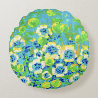 Coussins Ronds Green and Yellow Summer Pillow
