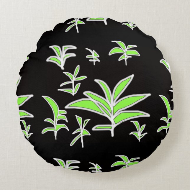 Coussins Ronds Green leaf (Devant)