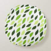 Coussins Ronds 'Green Leaves' Pattern Pillow (Devant)
