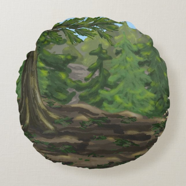 Coussins Ronds Green Woods (Devant)